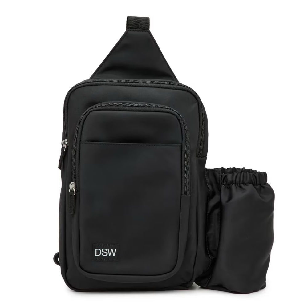 DSW Unisex Black Sling Bag with Bottle Holder